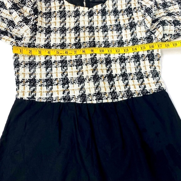 Zara Basic Tweed Houndstooth Peplum Blouse Shirt - Picture 6 of 12